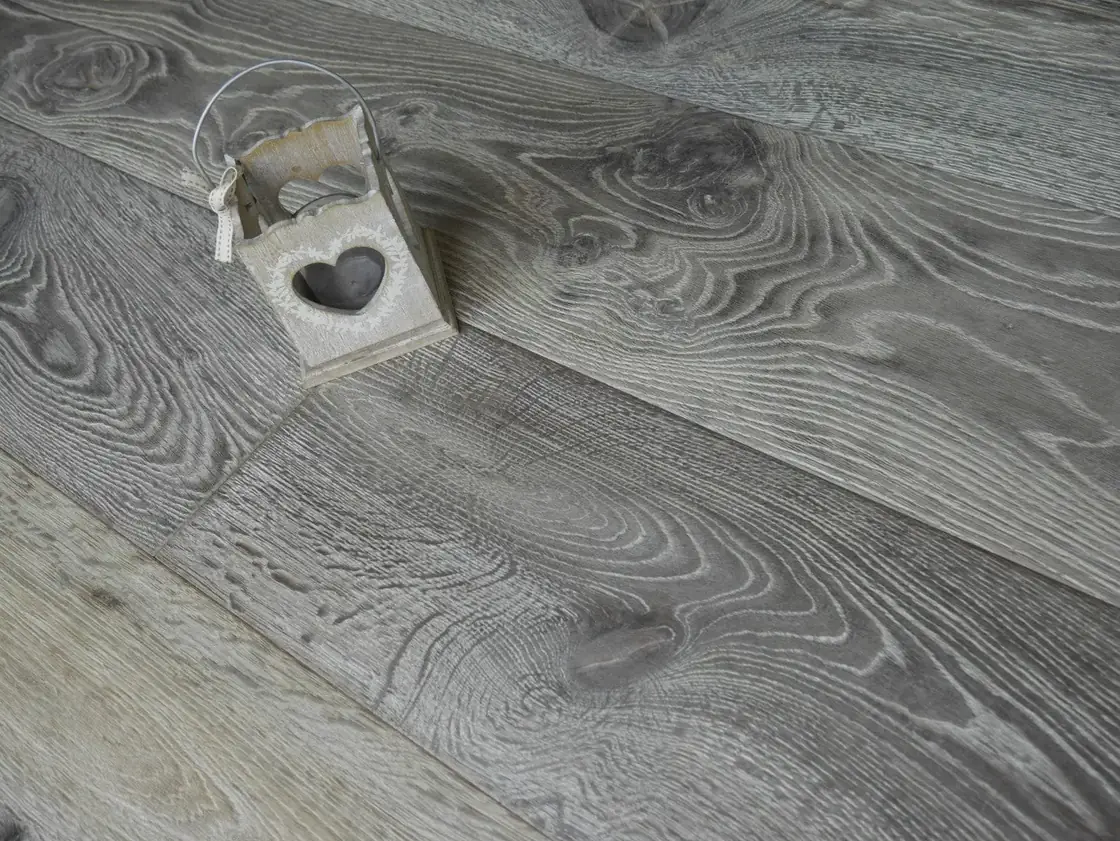 Charcoal Grey Long Plank — Distressed · Hardwax Oiled