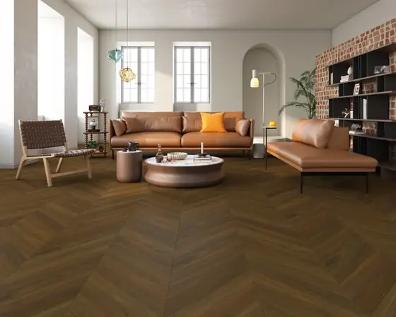 Dark Brown Chevron — Brushed Oiled