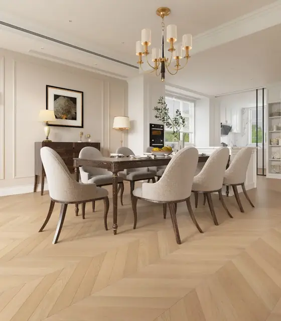 Invisible Oak Chevron — Prime · Invisible Finish