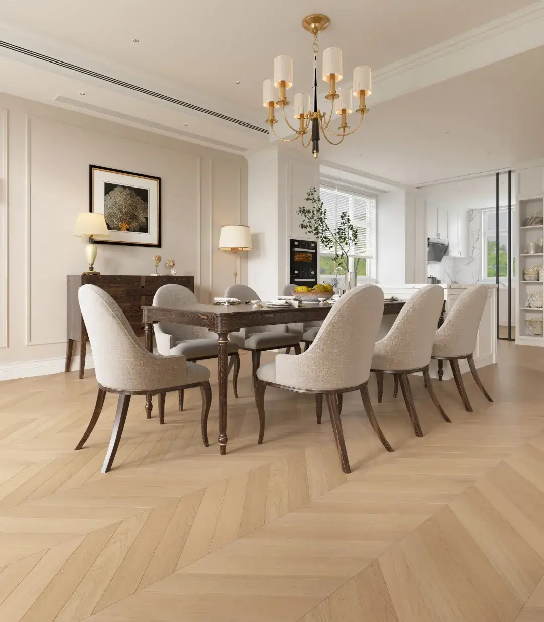 Invisible Oak Chevron — Prime · Invisible Finish